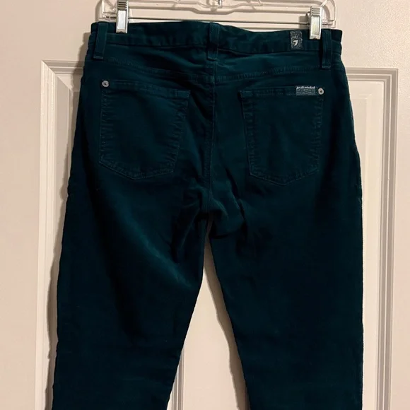 7 For All Mankind Teal Skinny Corduroys - Picture 4 of 8